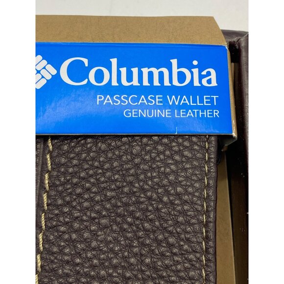 Columbia Passcase Wallet Genuine Leather Brown still in box - Picture 2 of 12